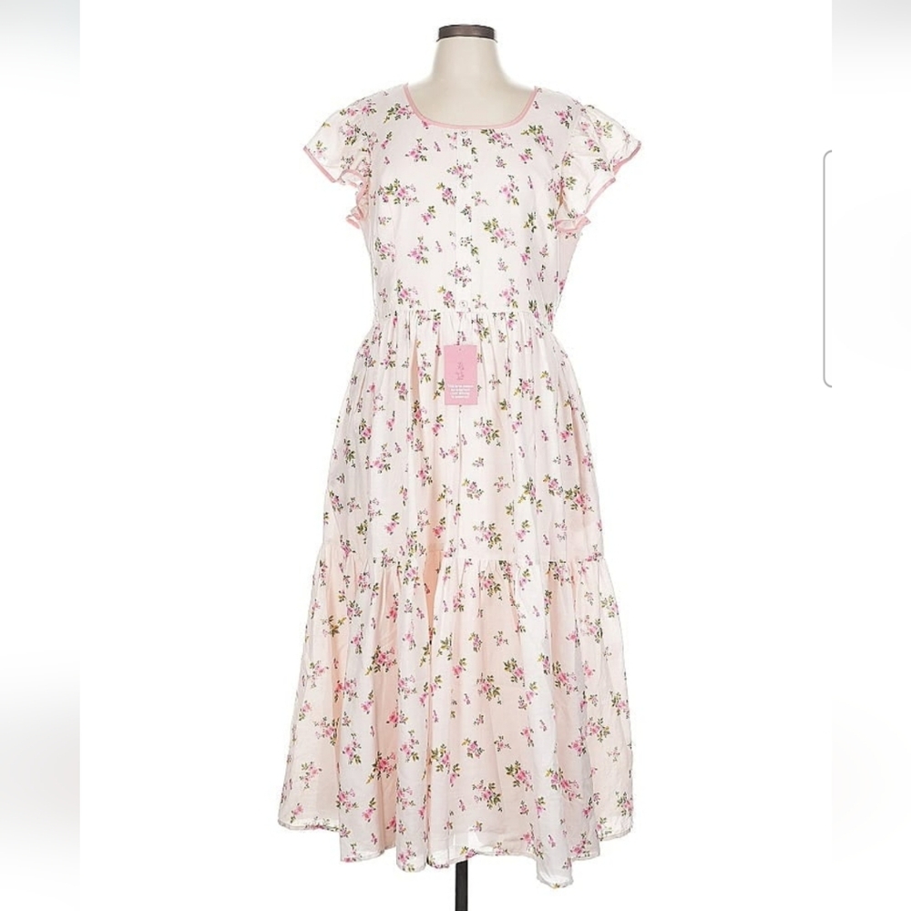 Ivy City Nola Floral Pink Dress Size Large